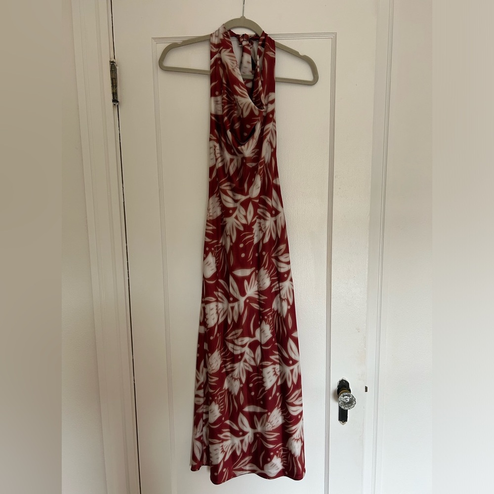 Silk floral halter dress by Silk Maison